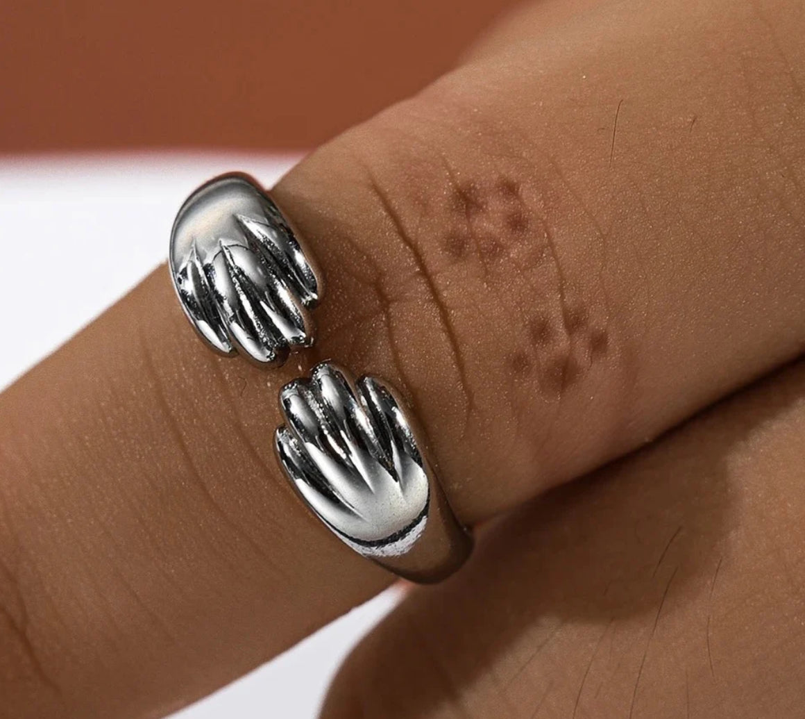 Paw Print Hug Rings Adjustable Sizing